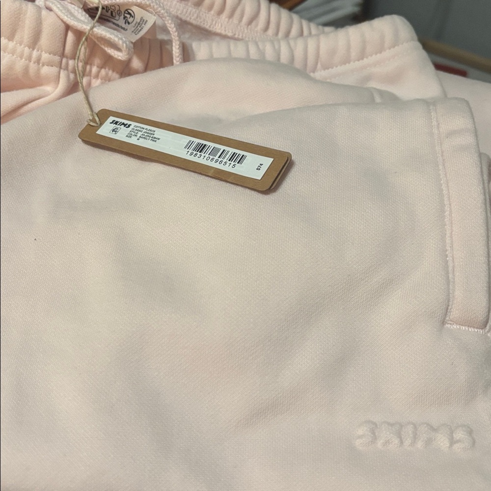 SKIMS NWT Cotton Fleece Classic Jogger - Barely Pink - Picture 7 of 7